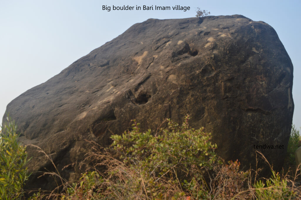 big boulder in Bari Imam village